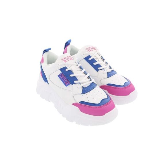 Versace Jeans Couture White Blue Signature Fashion Sneakers